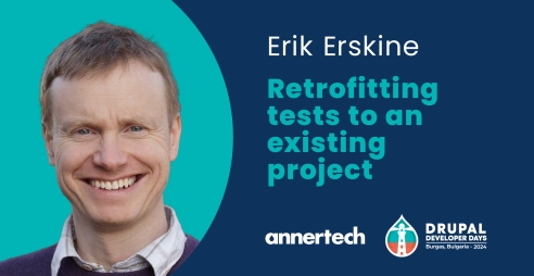 Erik Erskine will present on “retrofitting tests to an existing project“ at Drupal Developer Days