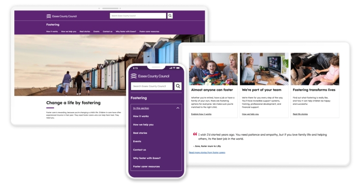 Essex's responsive Fostering website.
