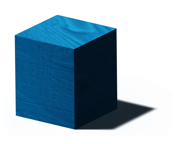 A blue cube block