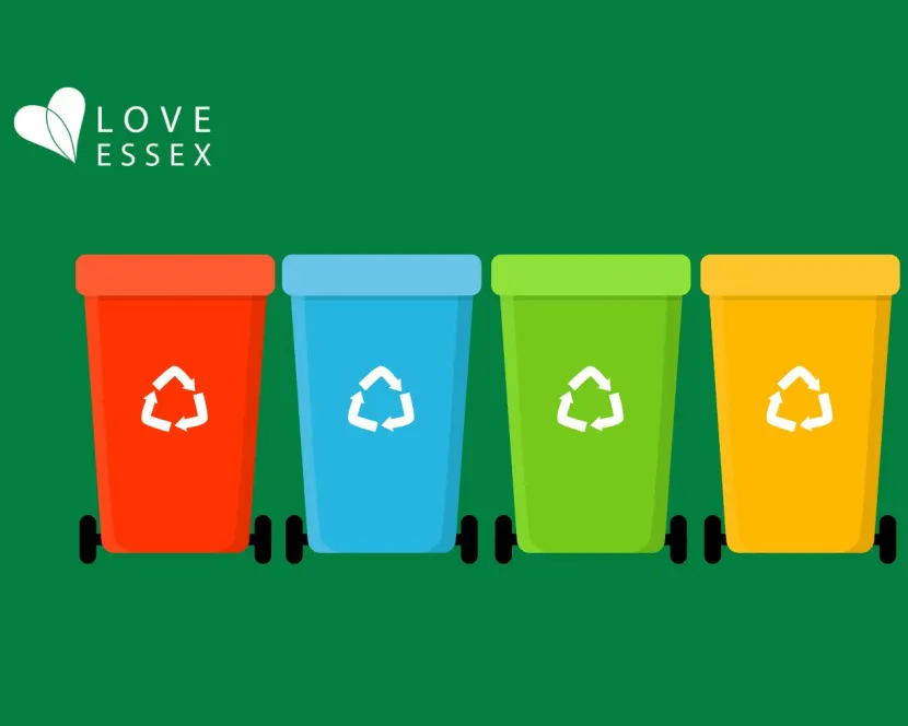 Colourful recycling bins