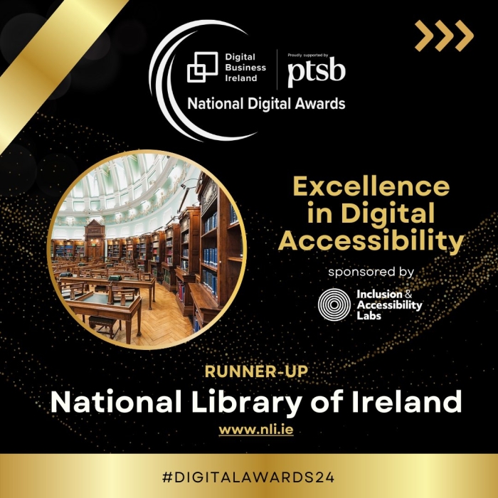 The NLI website was a runner-up in the National Digital Awards for excellence in digital accessibility.